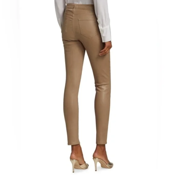 L'AGENCE Jyothi Coated Skinny Jeans in Cappuccino Brown Size 25‎ - Picture 2 of 13